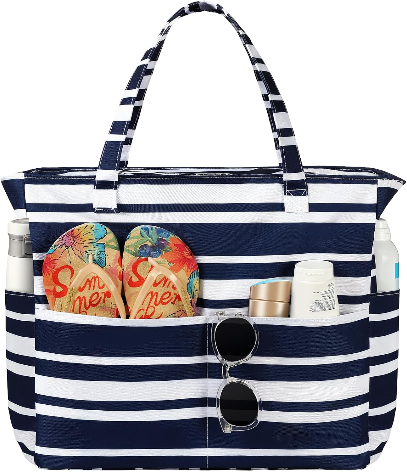 Waterproof Beach Tote Bag with Large Capacity & Zipper | Versatile Beach Bag for Travel and Gym 0