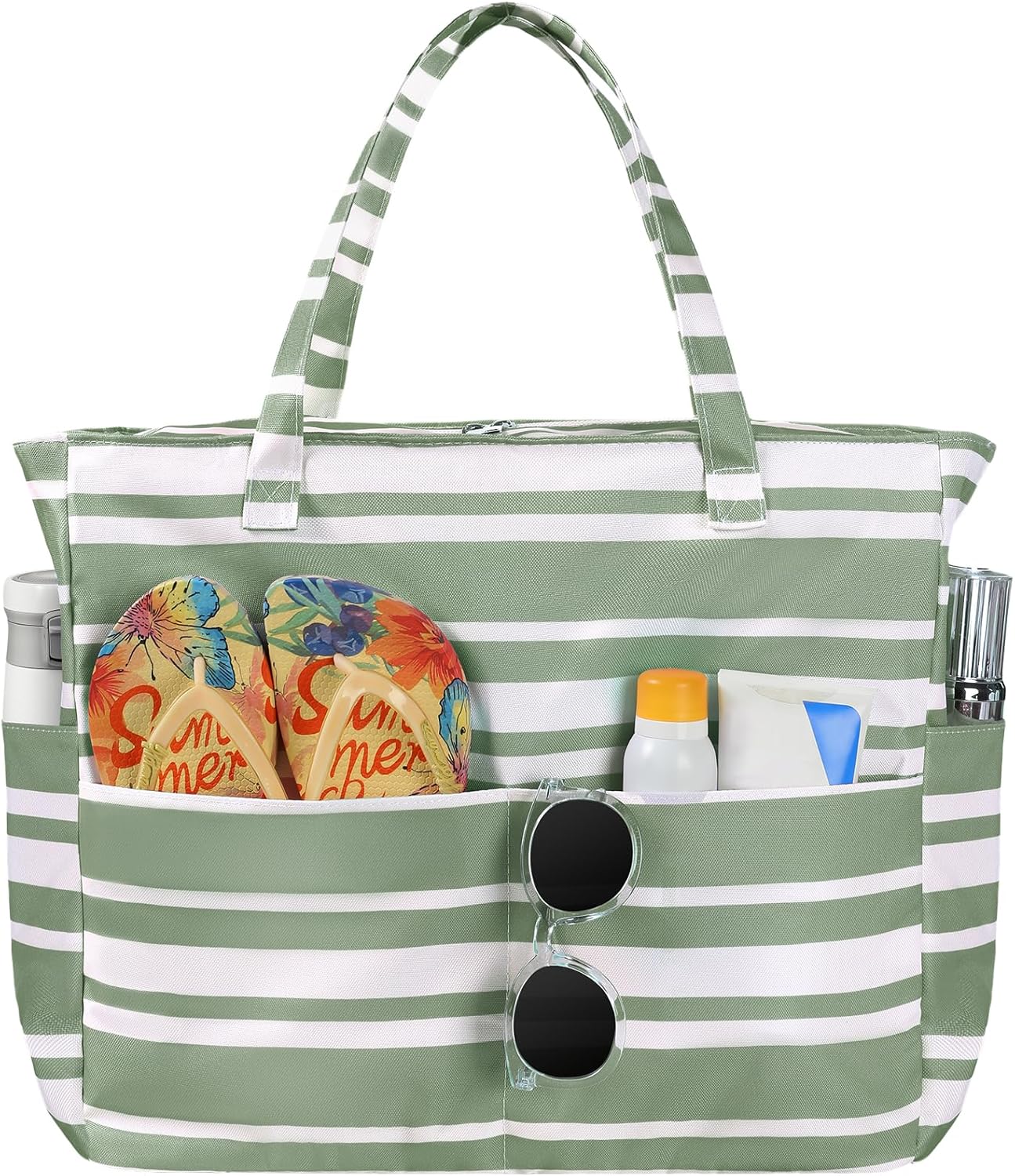 Waterproof Beach Tote Bag with Large Capacity & Zipper | Versatile Beach Bag for Travel and Gym 12