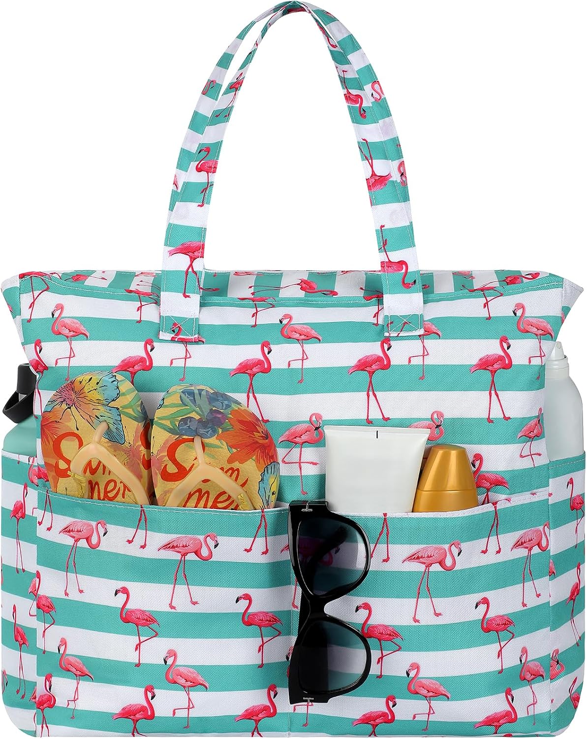 Waterproof Beach Tote Bag with Large Capacity & Zipper | Versatile Beach Bag for Travel and Gym 13