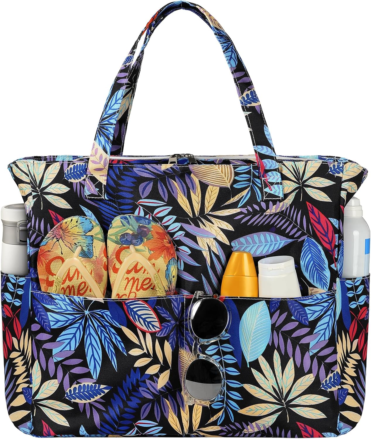 Waterproof Beach Tote Bag with Large Capacity & Zipper | Versatile Beach Bag for Travel and Gym 14