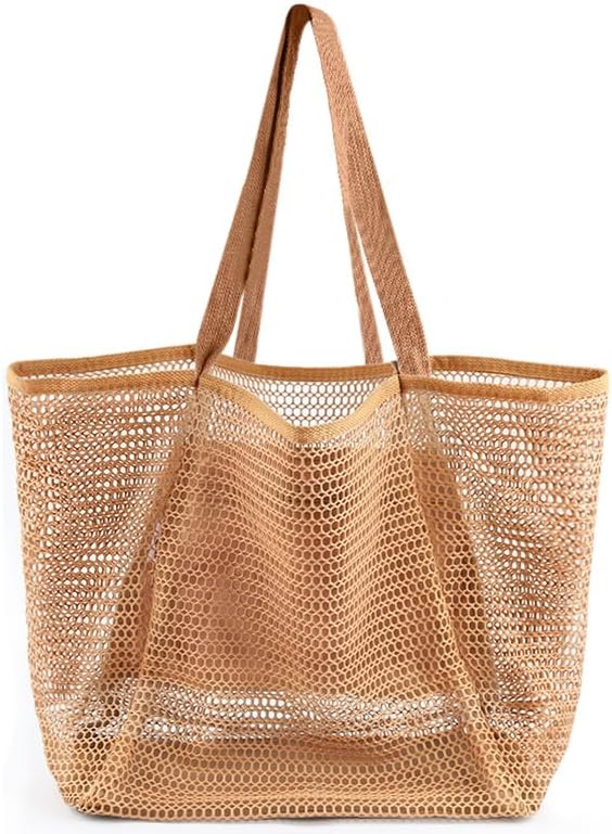 Waterproof Beach Tote Bag with Mesh Compartment | Stylish Design for Summer Adventures 0