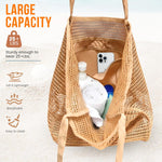 Waterproof Beach Tote Bag with Mesh Compartment | Stylish Design for Summer Adventures 3