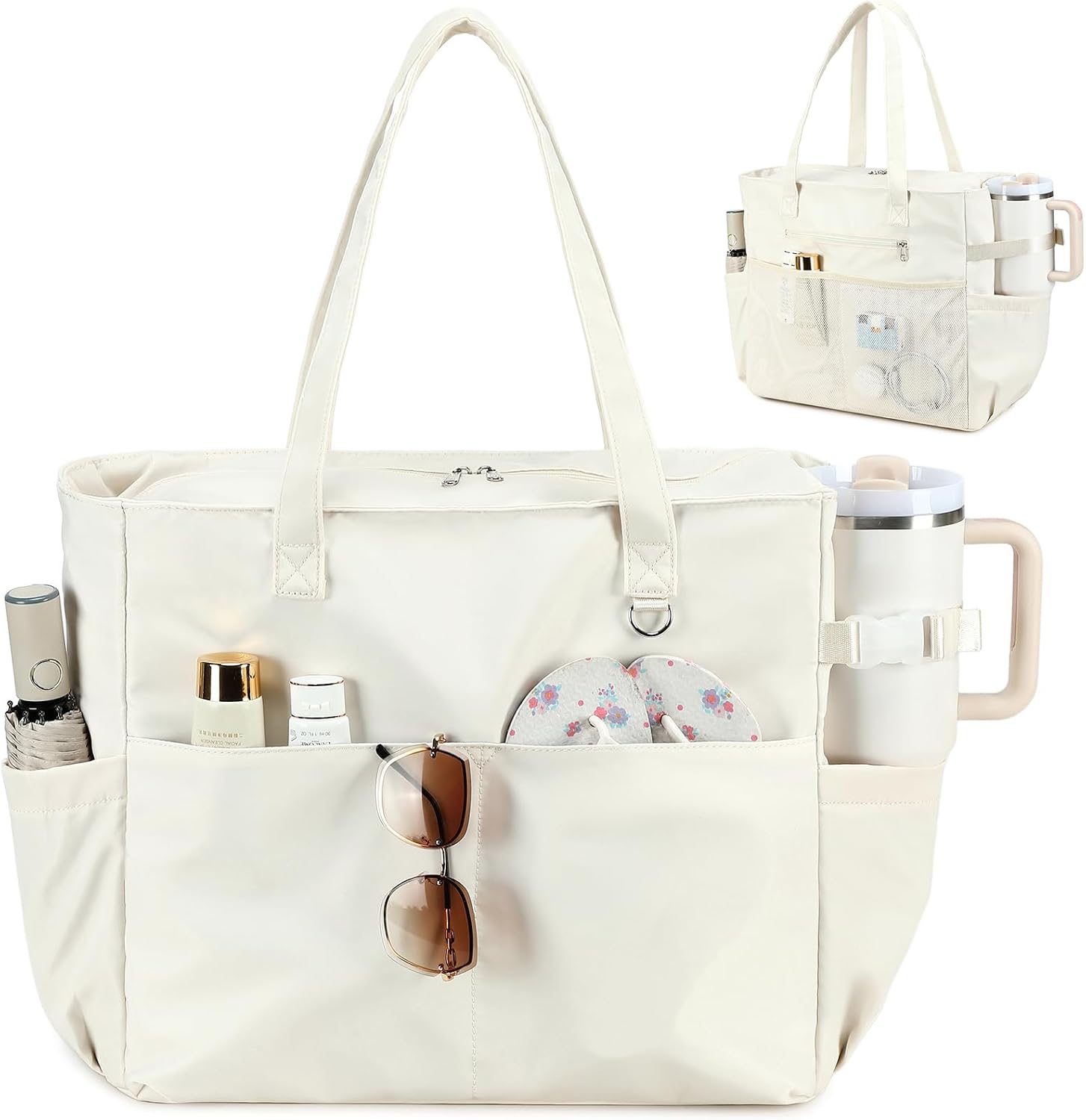 Waterproof Beach Tote Bag with Wet Compartment | Extra Large Beach Bag for Women 44