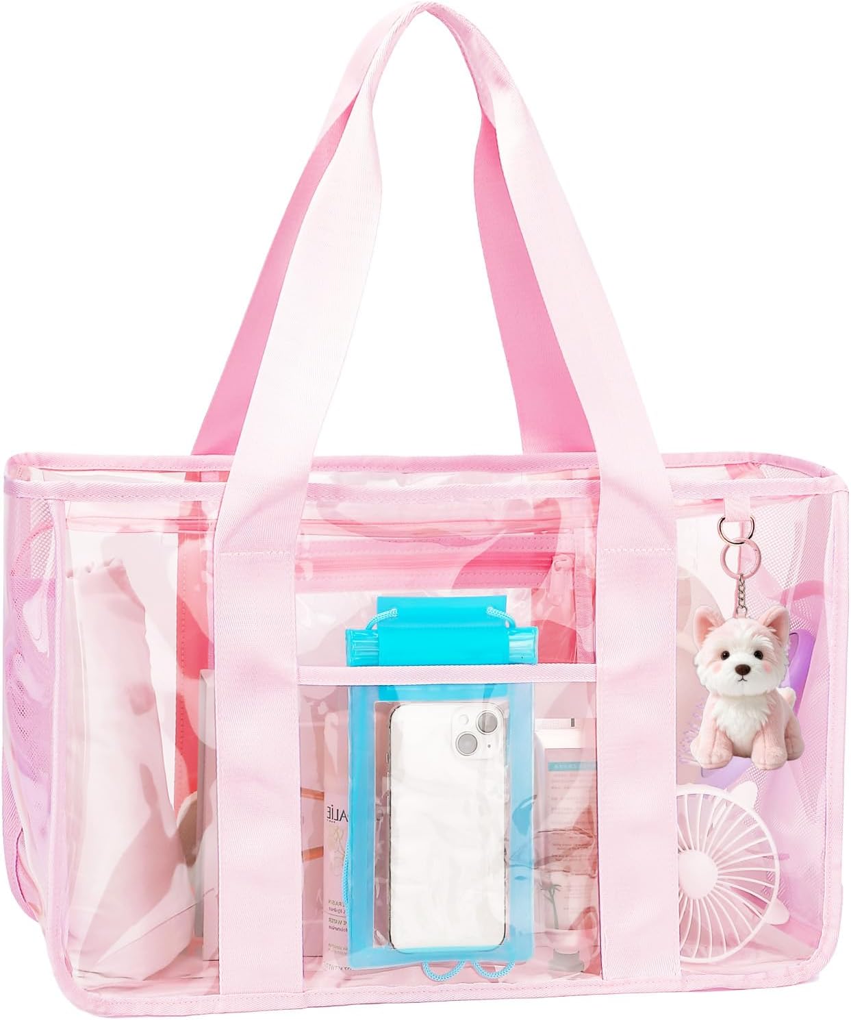 Waterproof Beach Tote Bag with Zipper | Stylish Iridescent Design for Summer Essentials 11