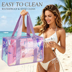 Waterproof Beach Tote Bag with Zipper | Stylish Iridescent Design for Summer Essentials 3