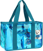 Waterproof Beach Tote Bag with Zipper | Stylish Iridescent Design for Summer Essentials 8