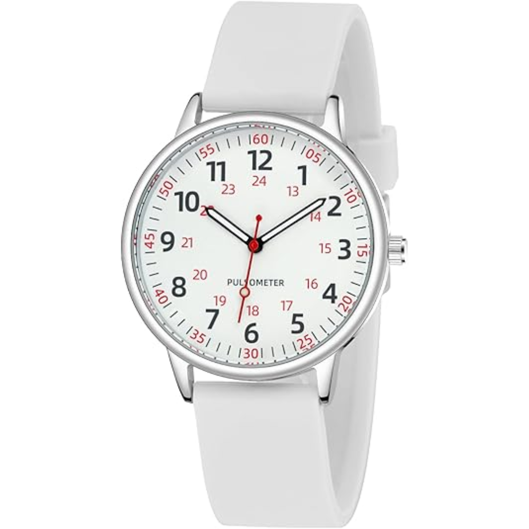 Waterproof Nurse Watch with Clear Second Hand | Comfortable Silicone Band for Accurate Time Tracking 1