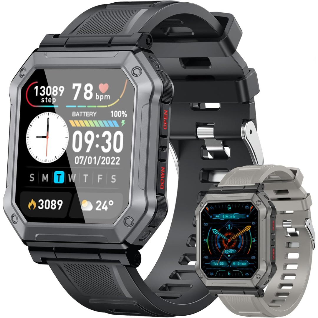 Wayne | Military Smartwatch for Men with Fitness Tracker & Waterproof Design | All-Terrain Health Monitor for Active Lifestyles 0