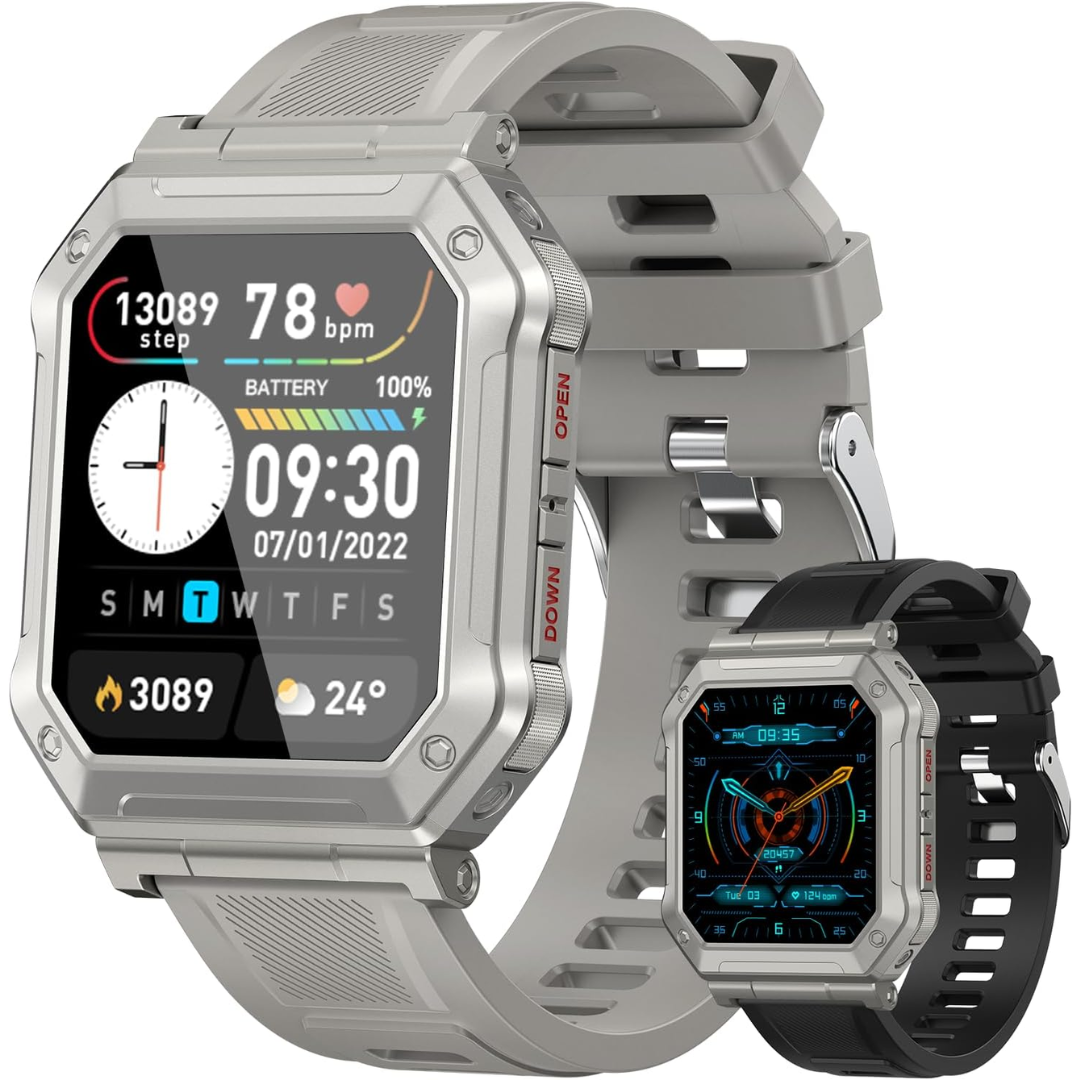 Wayne | Military Smartwatch for Men with Fitness Tracker & Waterproof Design | All-Terrain Health Monitor for Active Lifestyles 1