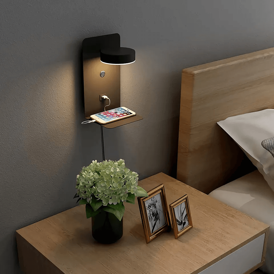 Wearclo | Adjustable Wall Lamp with Integrated Charging Hub for Convenience 0