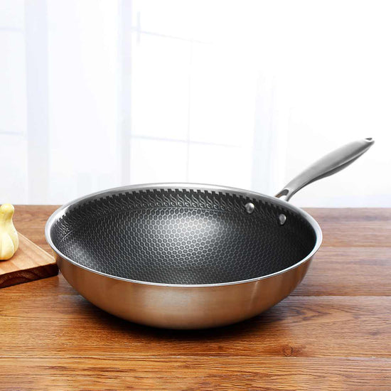 Wearclo | Stainless Steel Hexagonal Skillet with Non-Stick Surface | Durable Cookware for Healthy Meals 4