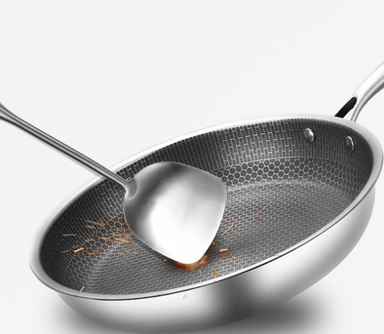 Wearclo | Stainless Steel Hexagonal Skillet with Non-Stick Surface | Durable Cookware for Healthy Meals 5