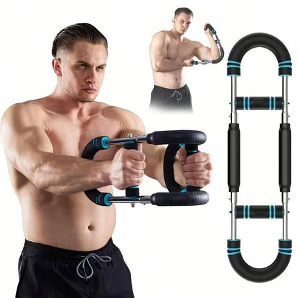 Chest Expander Arm Trainer with 4 Resistance Springs, Foldable Arm Workout Machine, Portable Strength Training Equipment