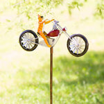 Whimsical Animal Bicycle Windmill with Spinning Wheel | Unique Garden Decor for Playful Outdoor Spaces 0