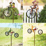 Whimsical Animal Bicycle Windmill with Spinning Wheel | Unique Garden Decor for Playful Outdoor Spaces 4