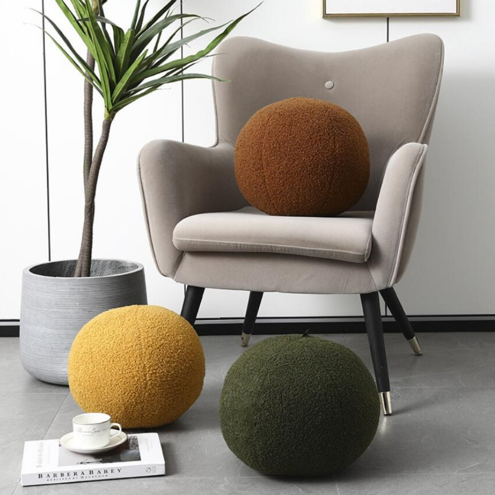 Whimsical Plush Ball Cushion with Soft Boucle Fabric | Cozy Decor for Living Spaces 6