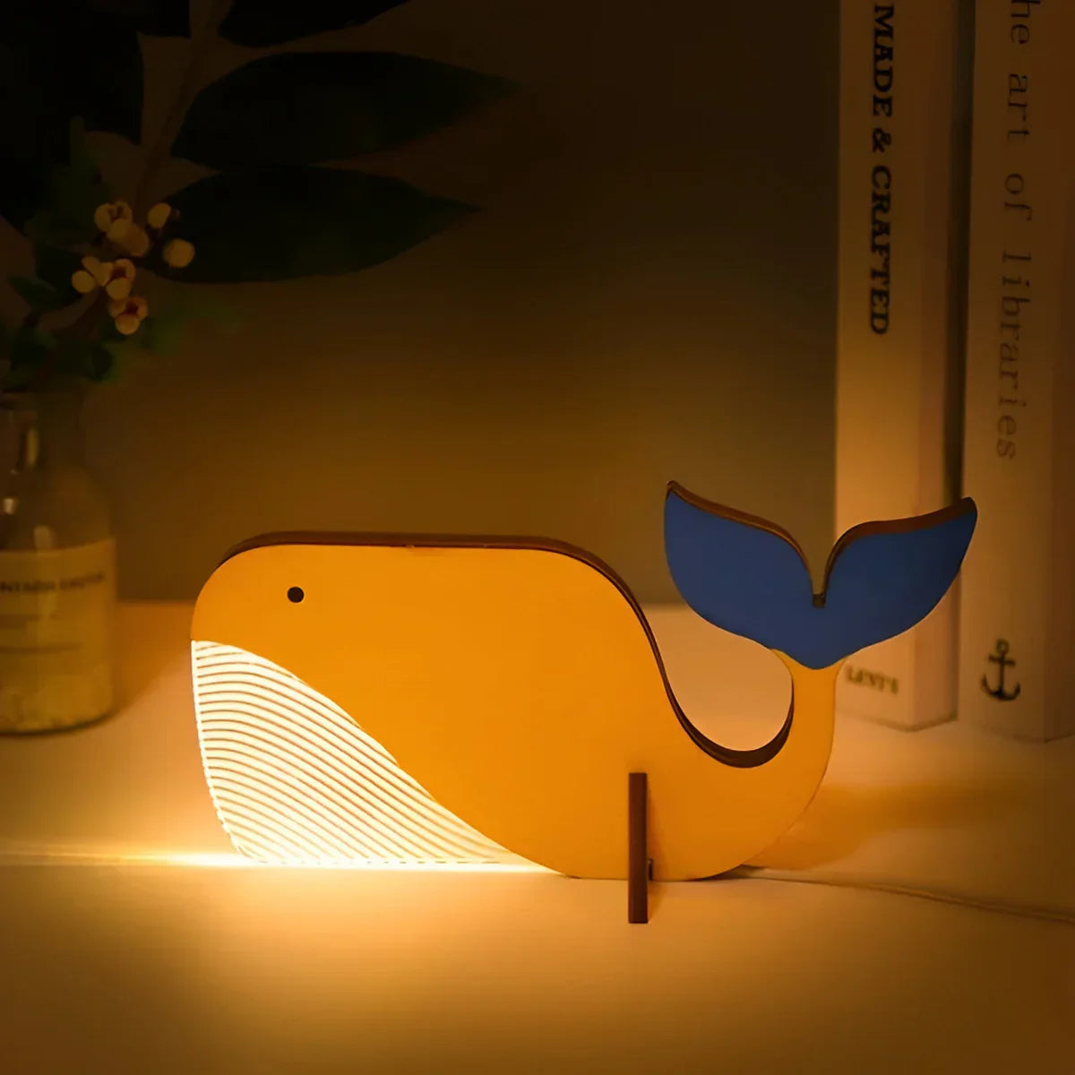 Whimsy Wildlife | Wooden Animal Table Lamp with Soft LED Glow | Enchanting Night Light for Kids 3