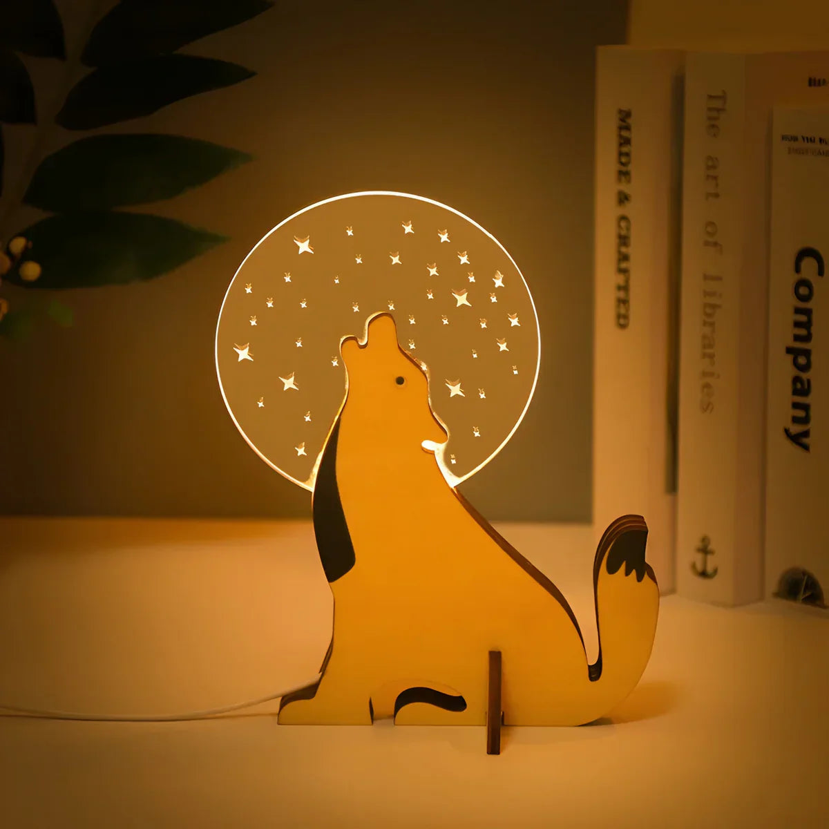Whimsy Wildlife | Wooden Animal Table Lamp with Soft LED Glow | Enchanting Night Light for Kids 5