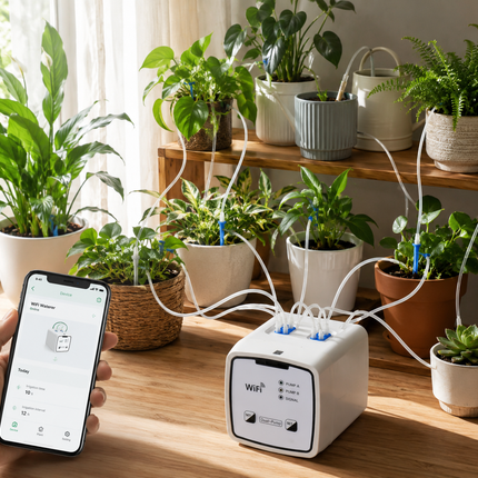 WiFi Smart Automatic Plant Waterer for 20 Pots, App Controlled Drip Irrigation System for Indoor Plants