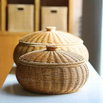 Wicker Storage Basket with Lid | Handcrafted Rattan Organizer for Home Essentials 1