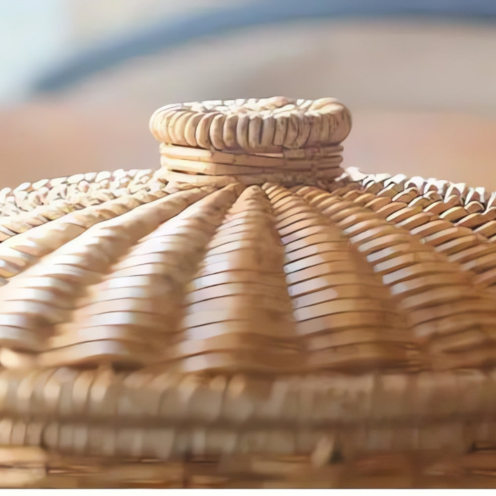 Wicker Storage Basket with Lid | Handcrafted Rattan Organizer for Home Essentials 2