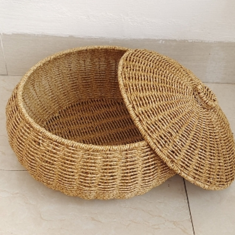 Wicker Storage Basket with Lid | Handcrafted Rattan Organizer for Home Essentials 3