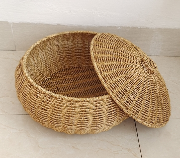 Wicker Storage Basket with Lid | Handcrafted Rattan Organizer for Home Essentials 5
