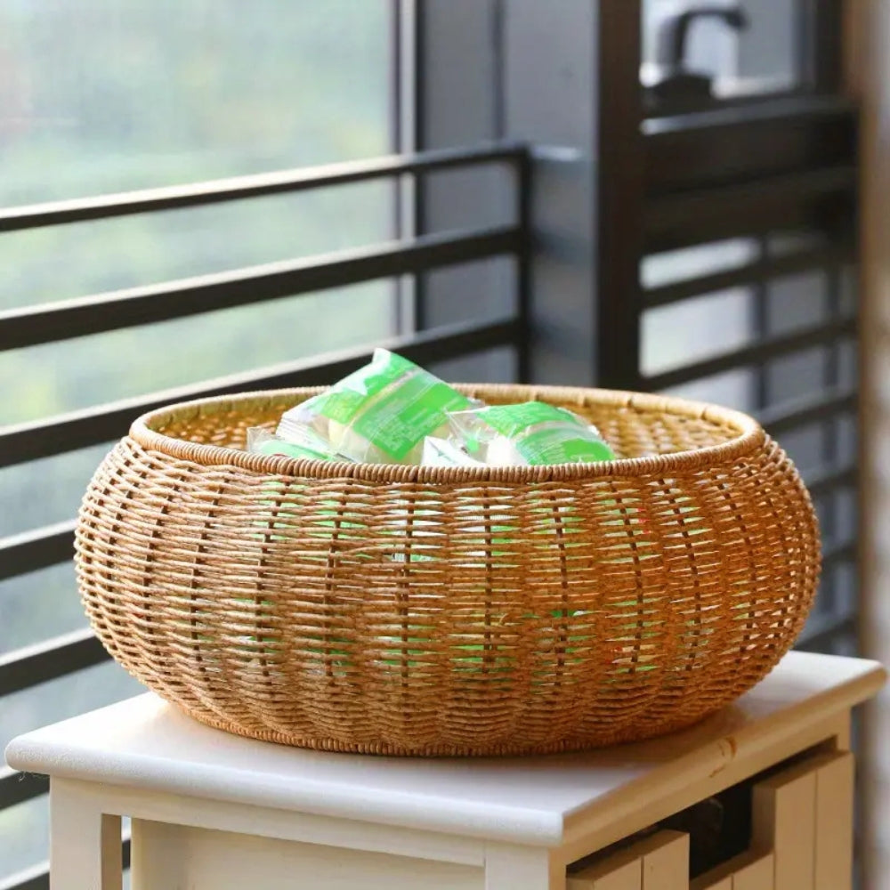 Wicker Storage Basket with Lid | Handcrafted Rattan Organizer for Home Essentials 7