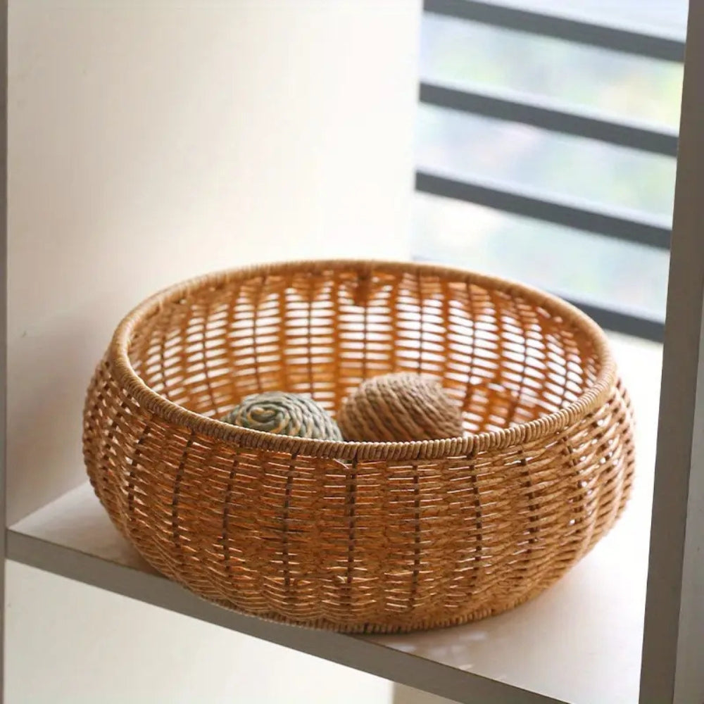Wicker Storage Basket with Lid | Handcrafted Rattan Organizer for Home Essentials 8