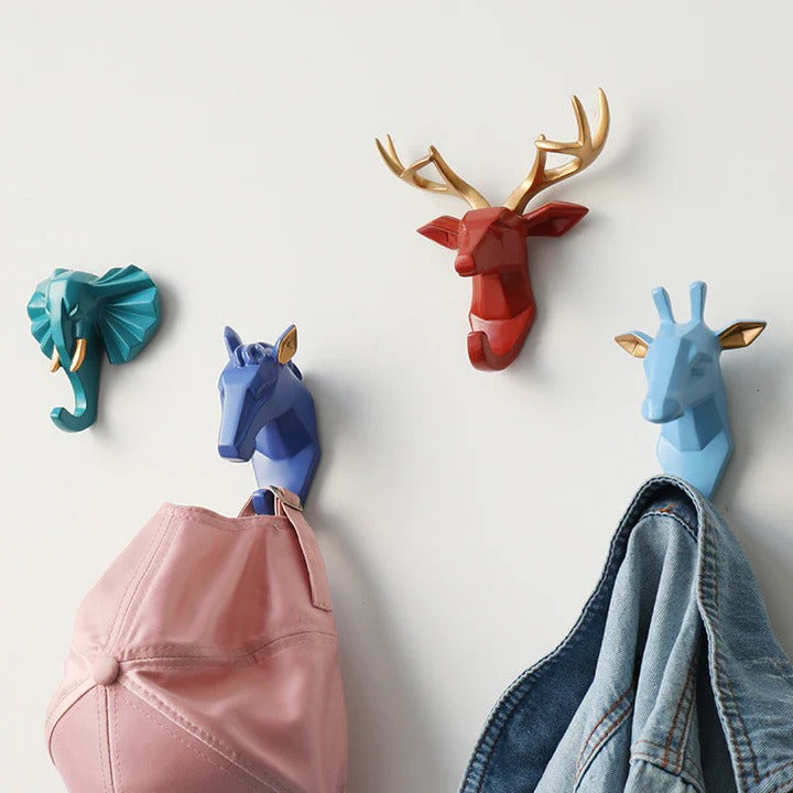 Wildlife Decor | Animal Head Wall Hook with Sturdy Resin Build | Unique Storage Solution for Home 1