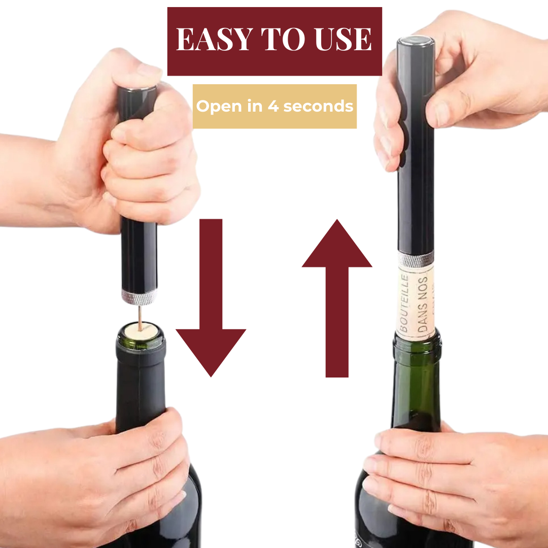 WineLuxe | Air Pressure Wine Opener with Ergonomic Design | Fast Cork Removal for Effortless Enjoyment 1