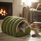 Cat Beds for Indoor Cats, Cat Tent with Arctic Fleece Lining and Washable Cushion, Cat House for Winter or Small Dog Bed