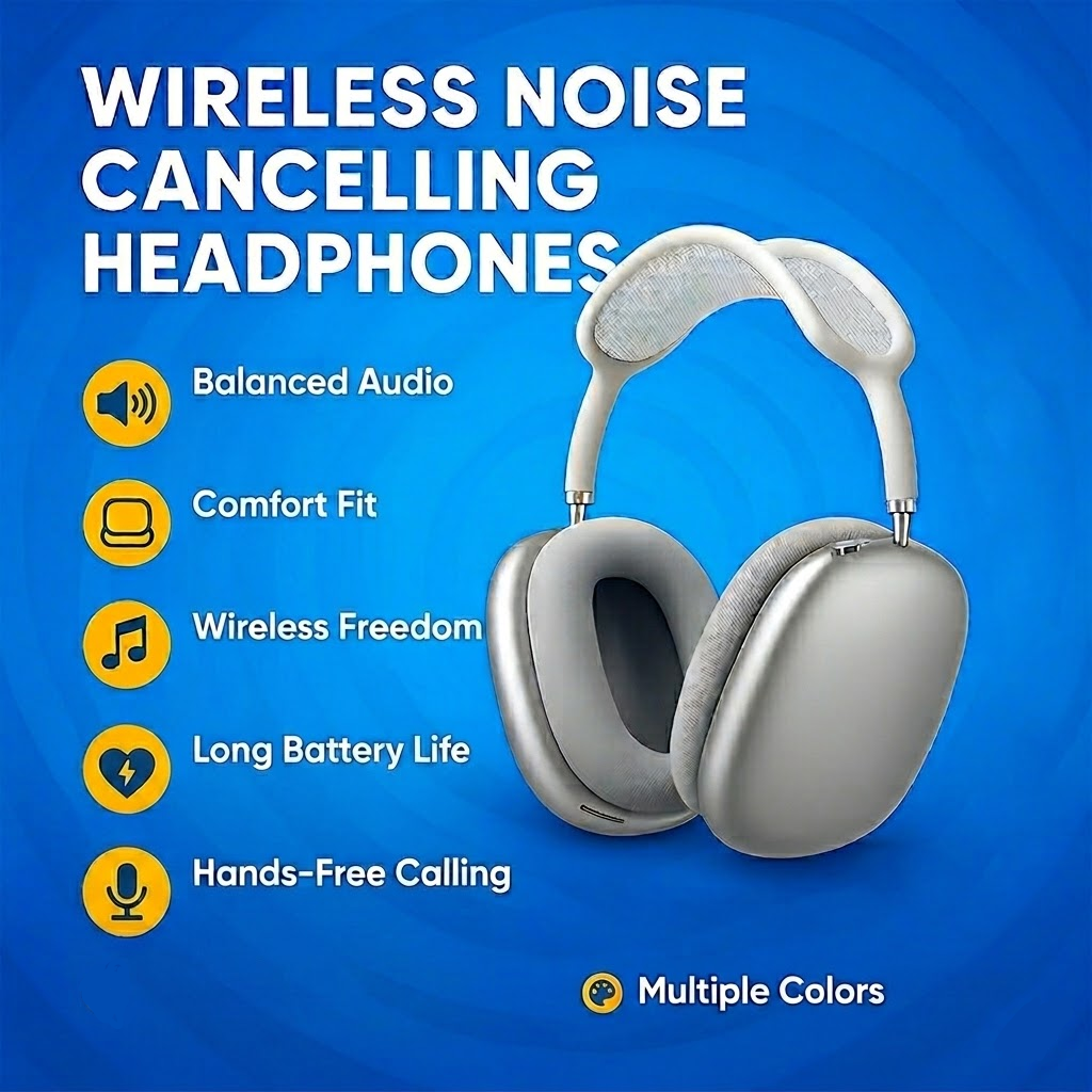 Wireless Headphones | Bluetooth Over-Ear Headphones with Noise Cancelling Feature | Comfortable Fit for Music and Calls 4