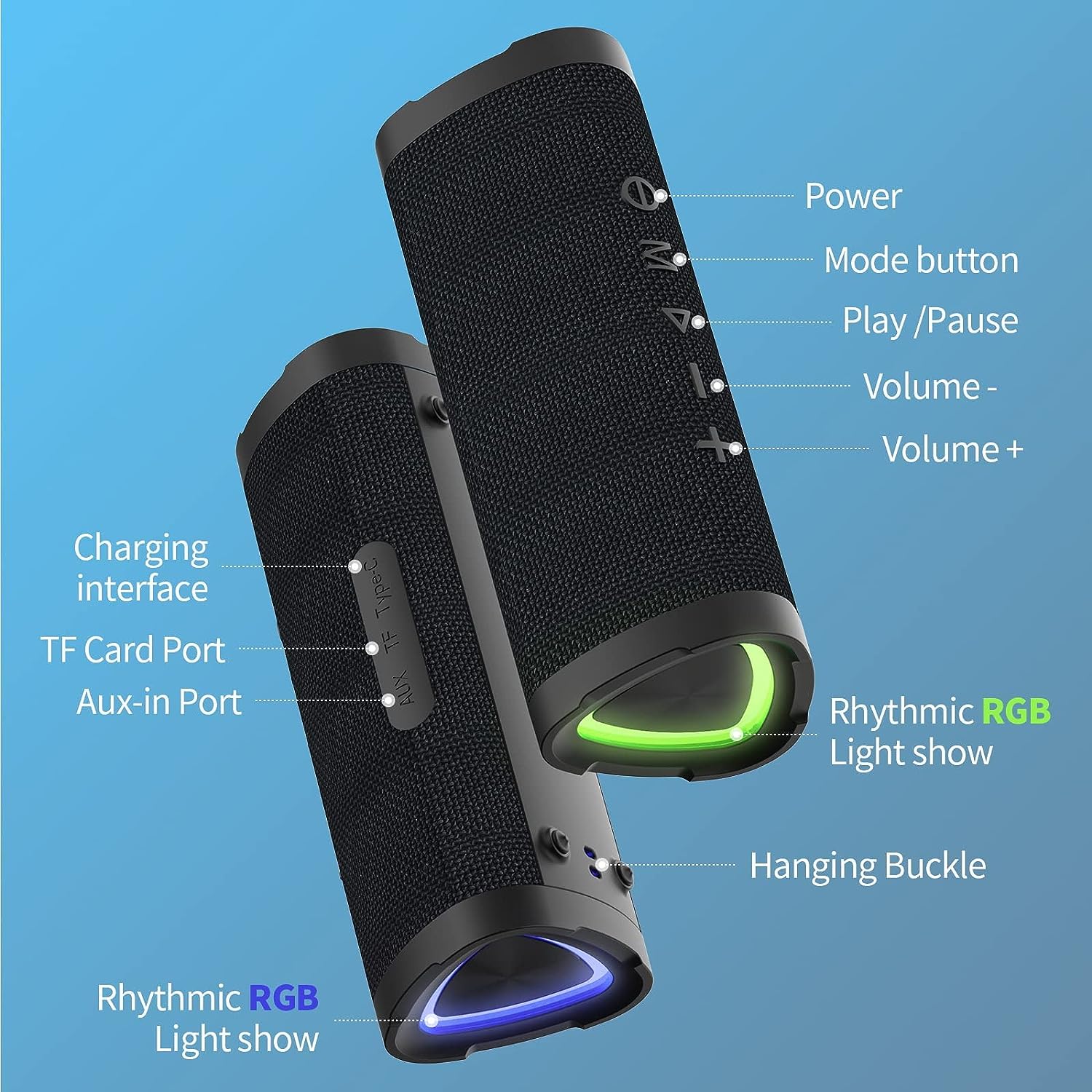 Wireless Portable Speaker | Bluetooth Connectivity with 24W Stereo Sound | Waterproof Design for Outdoor Enjoyment 4