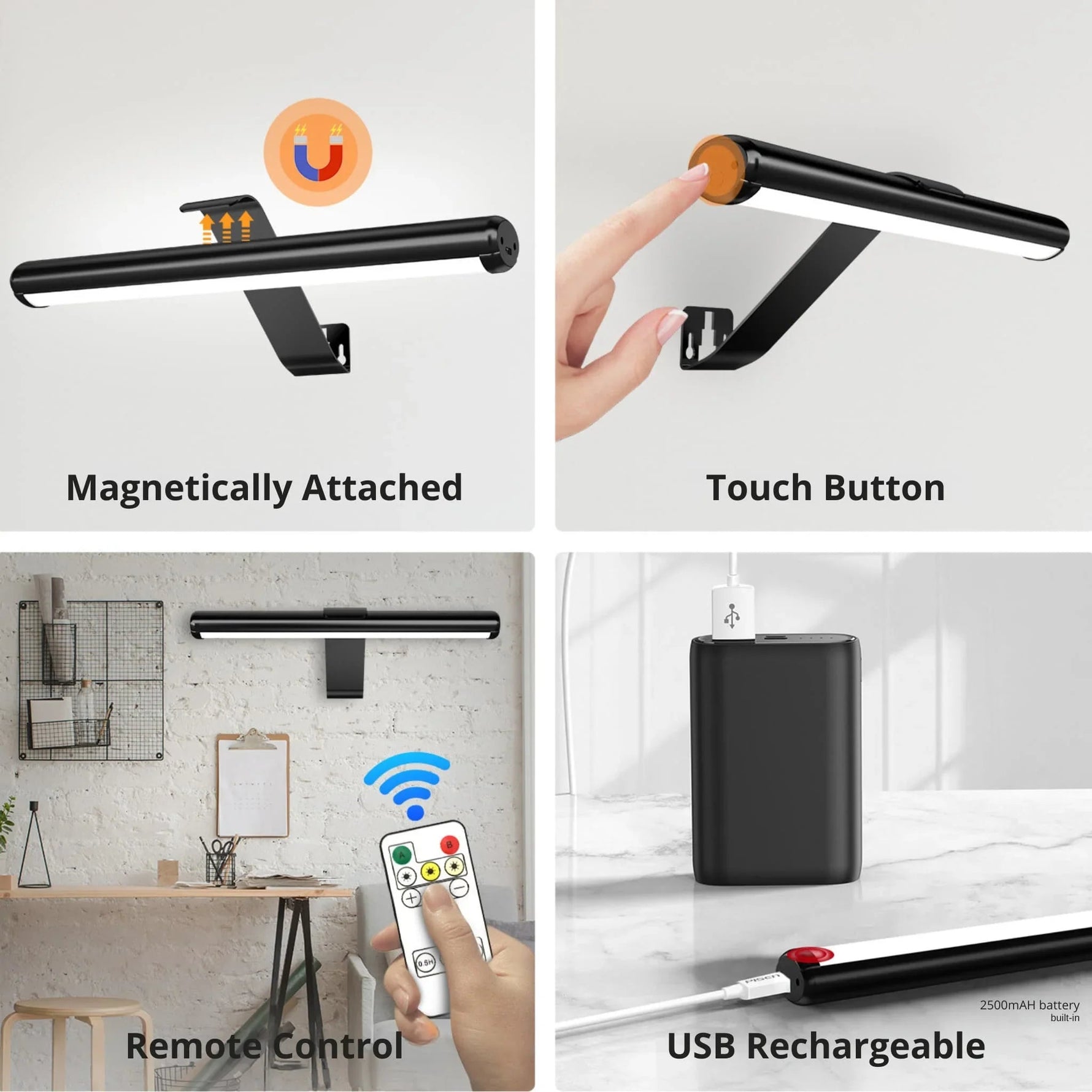 Wireless Rechargeable Wall Lamp with Motion Sensor & Touch Control | Elegant Illumination for Any Space 2