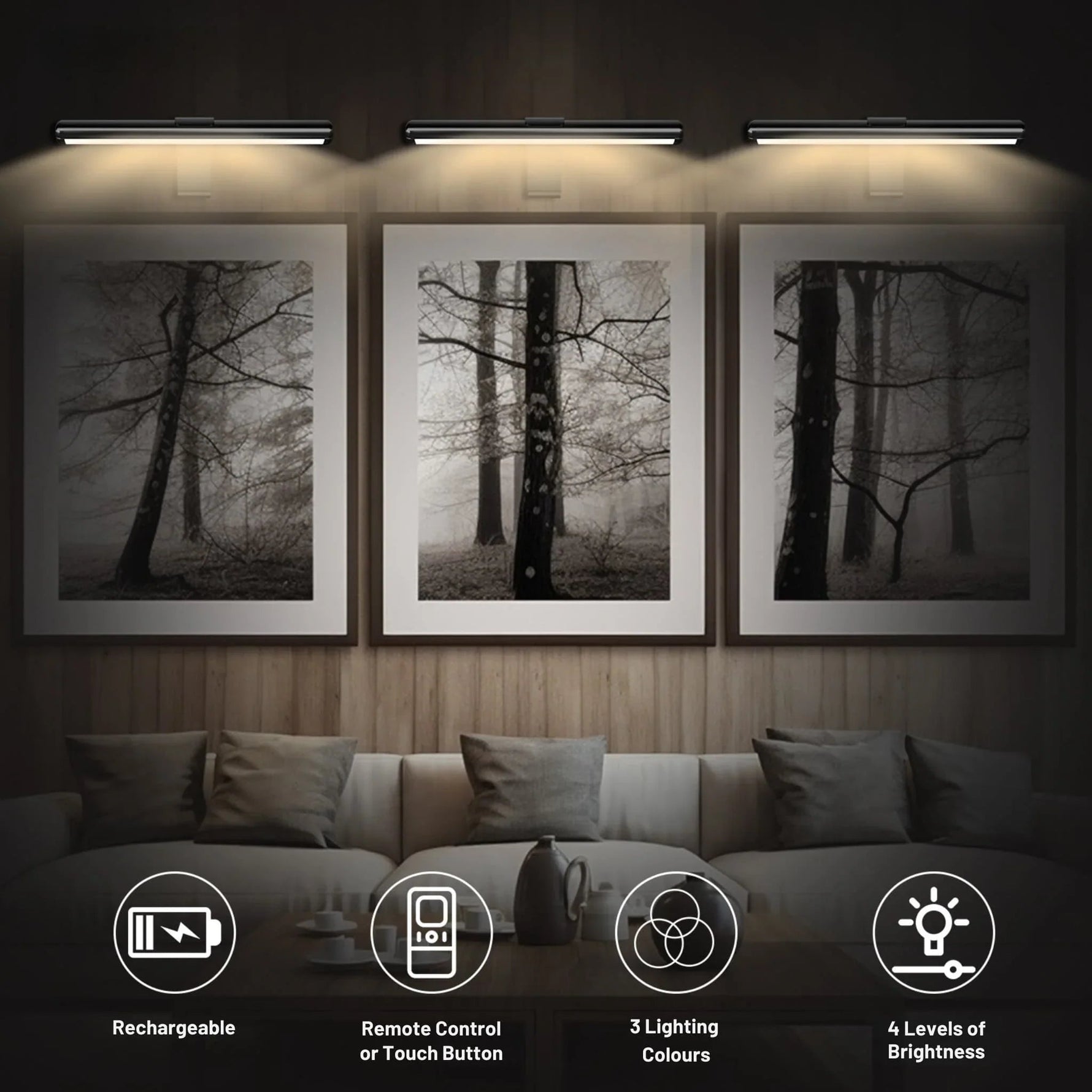 Wireless Rechargeable Wall Lamp with Motion Sensor & Touch Control | Elegant Illumination for Any Space 6