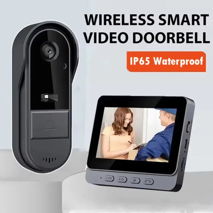 Wireless Video Doorbell with Intercom & HD Night Vision | 4.3 IPS Display for Enhanced Security 0