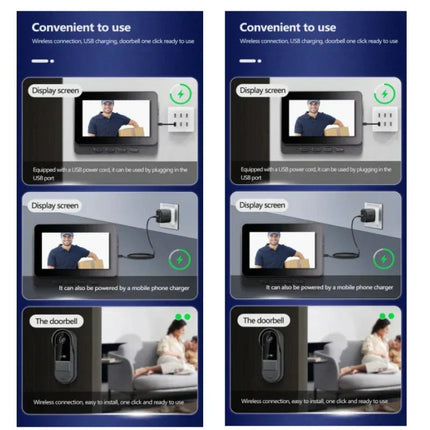 Wireless Video Doorbell with Intercom & HD Night Vision | 4.3 IPS Display for Enhanced Security 4