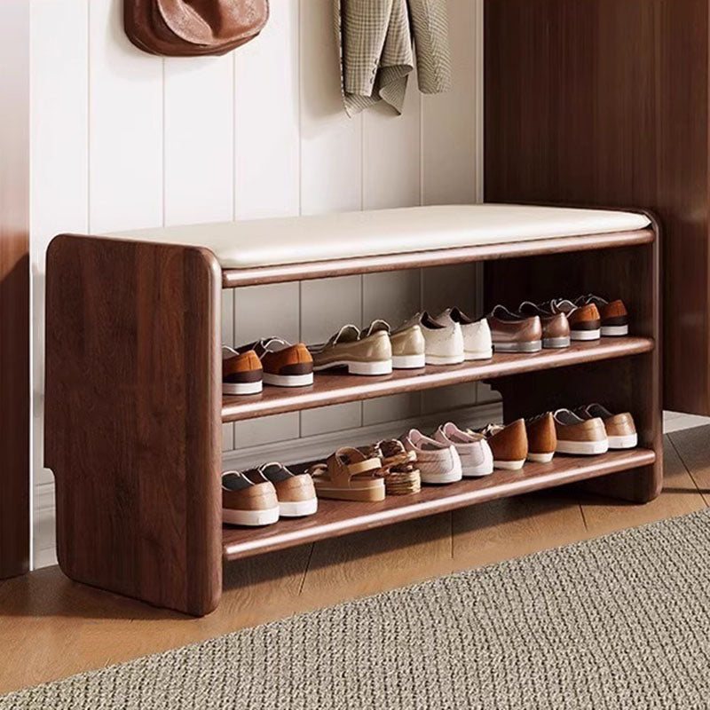 WoodCraft | Elegant Minimalist PU Leather Shoe Bench with Storage 13