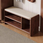 WoodCraft | Elegant Minimalist PU Leather Shoe Bench with Storage 14