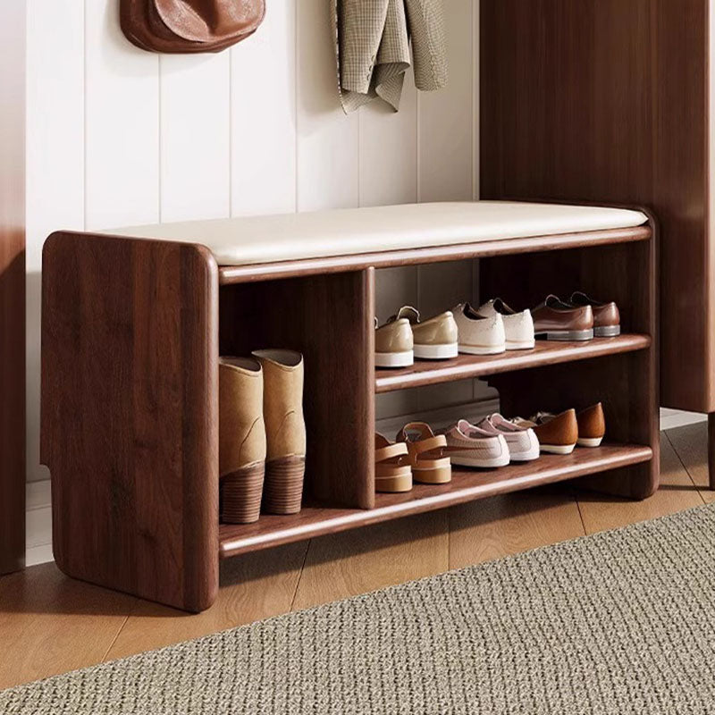 WoodCraft | Elegant Minimalist PU Leather Shoe Bench with Storage 15