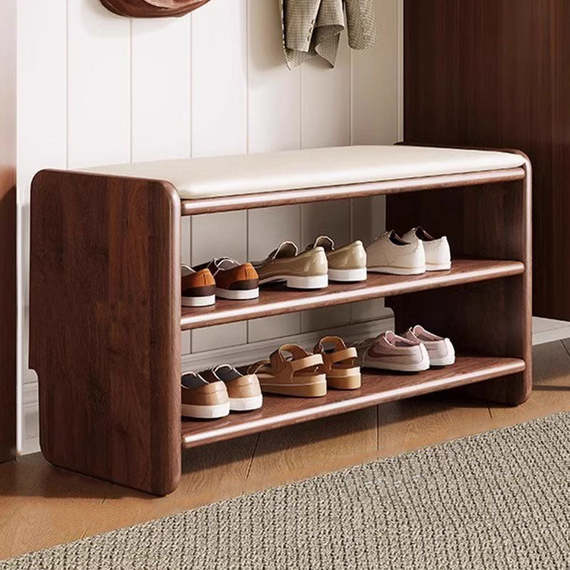 WoodCraft | Elegant Minimalist PU Leather Shoe Bench with Storage 2
