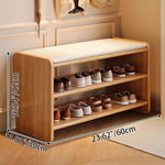WoodCraft | Elegant Minimalist PU Leather Shoe Bench with Storage 4