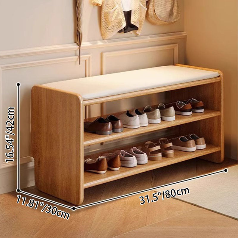 WoodCraft | Elegant Minimalist PU Leather Shoe Bench with Storage 5
