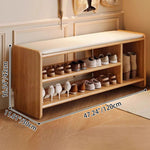 WoodCraft | Elegant Minimalist PU Leather Shoe Bench with Storage 7