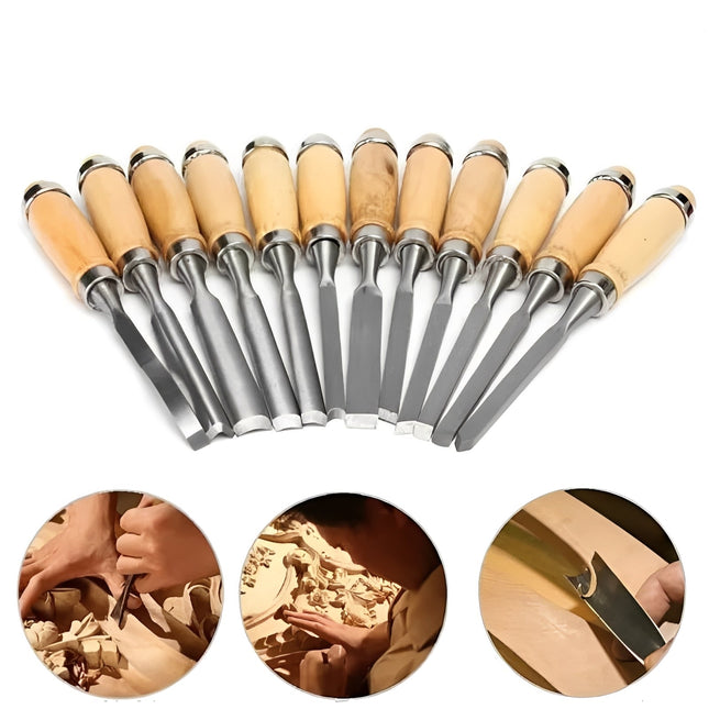 Wood Carving Kit | 12-Piece Tool Set with Ergonomic Handles | Precision Crafting for All Skill Levels 1