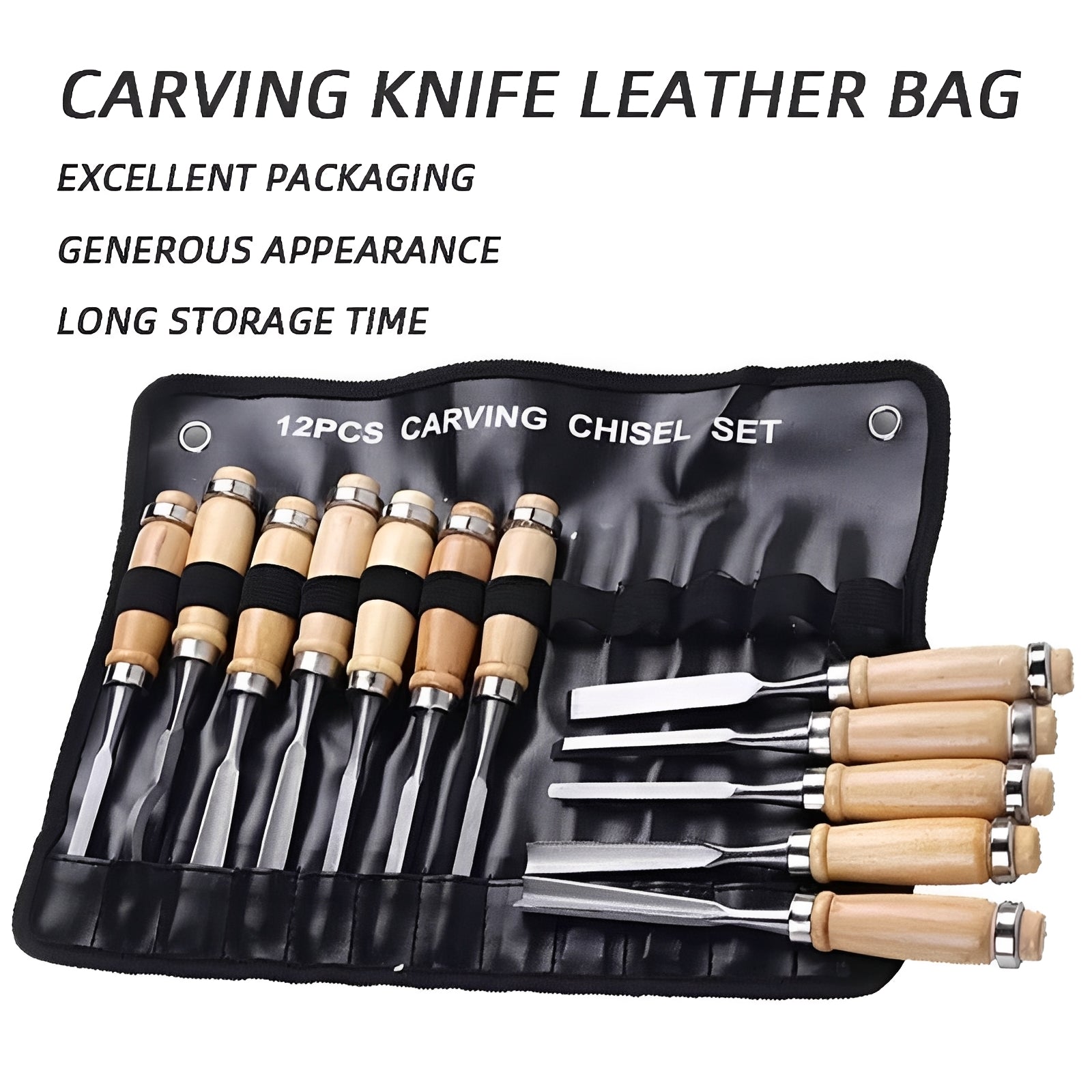 Wood Carving Kit | 12-Piece Tool Set with Ergonomic Handles | Precision Crafting for All Skill Levels 5