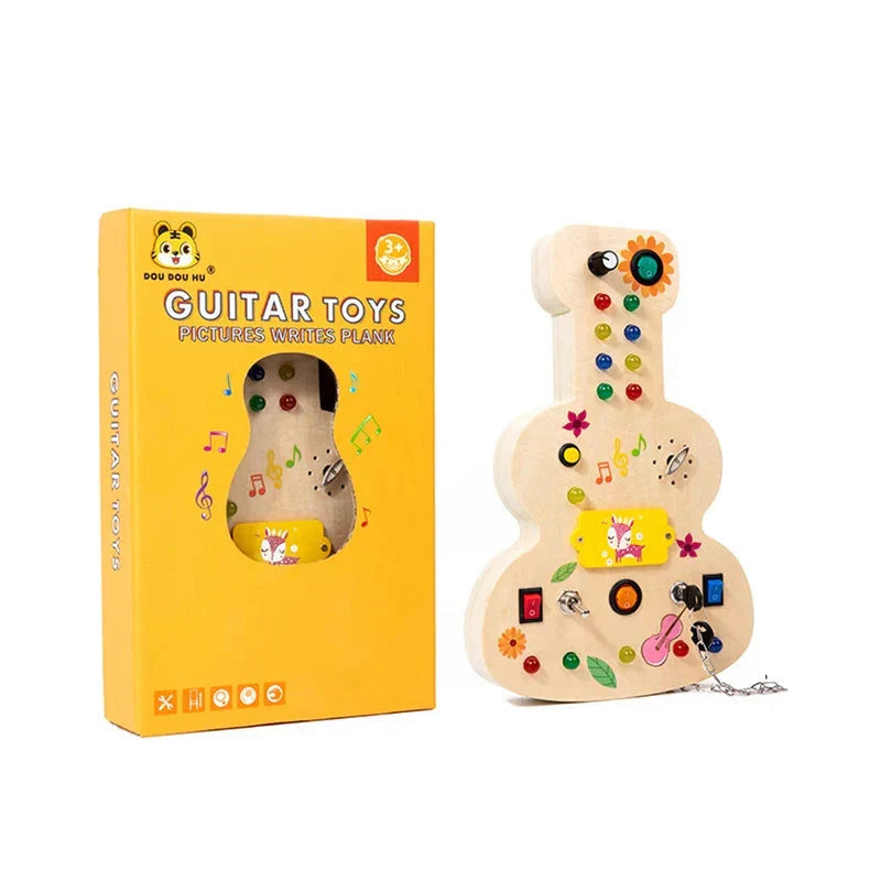Wooden Busy Board with Tactile Controls | Sensory Activity Board for Fine Motor Skill Development 5