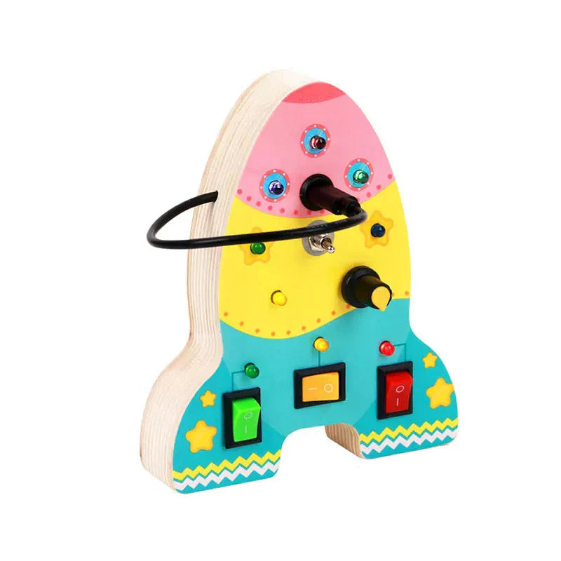 Wooden Busy Board with Tactile Controls | Sensory Activity Board for Fine Motor Skill Development 8