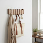 Wooden Wall Hook Rack with Foldable Hooks | Stylish Key Holder for Home Organization 1